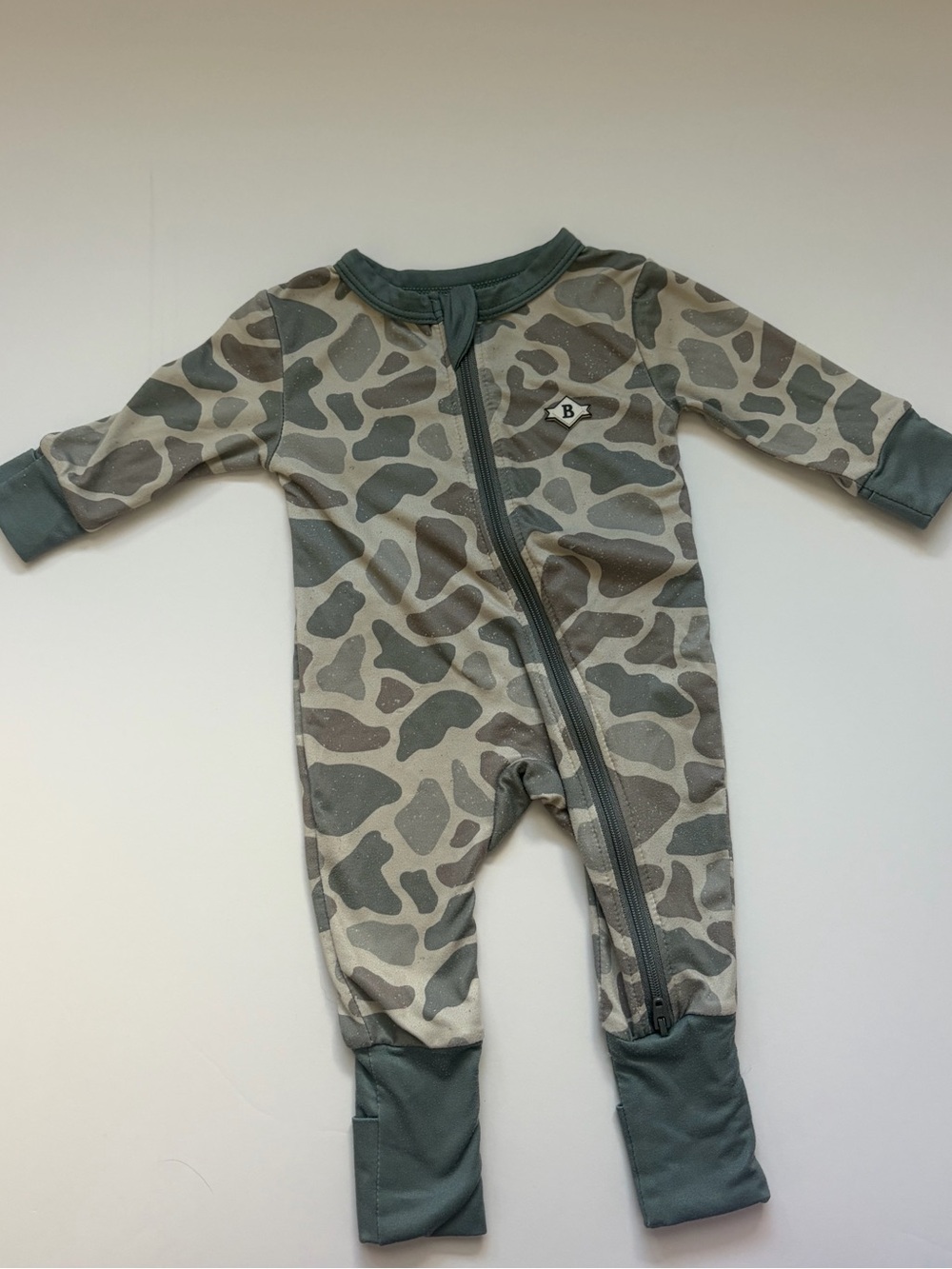 BURLEBO Camo One-Piece Romper W/Fold Over Cuffs